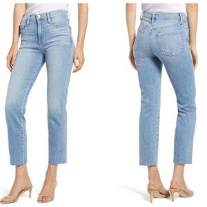 FRAME Le Sylvie Cropped Jeans - Raw Hem Bonhill Wash